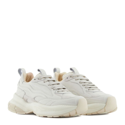 Leather Sneakers with Velvet Details - Image 2