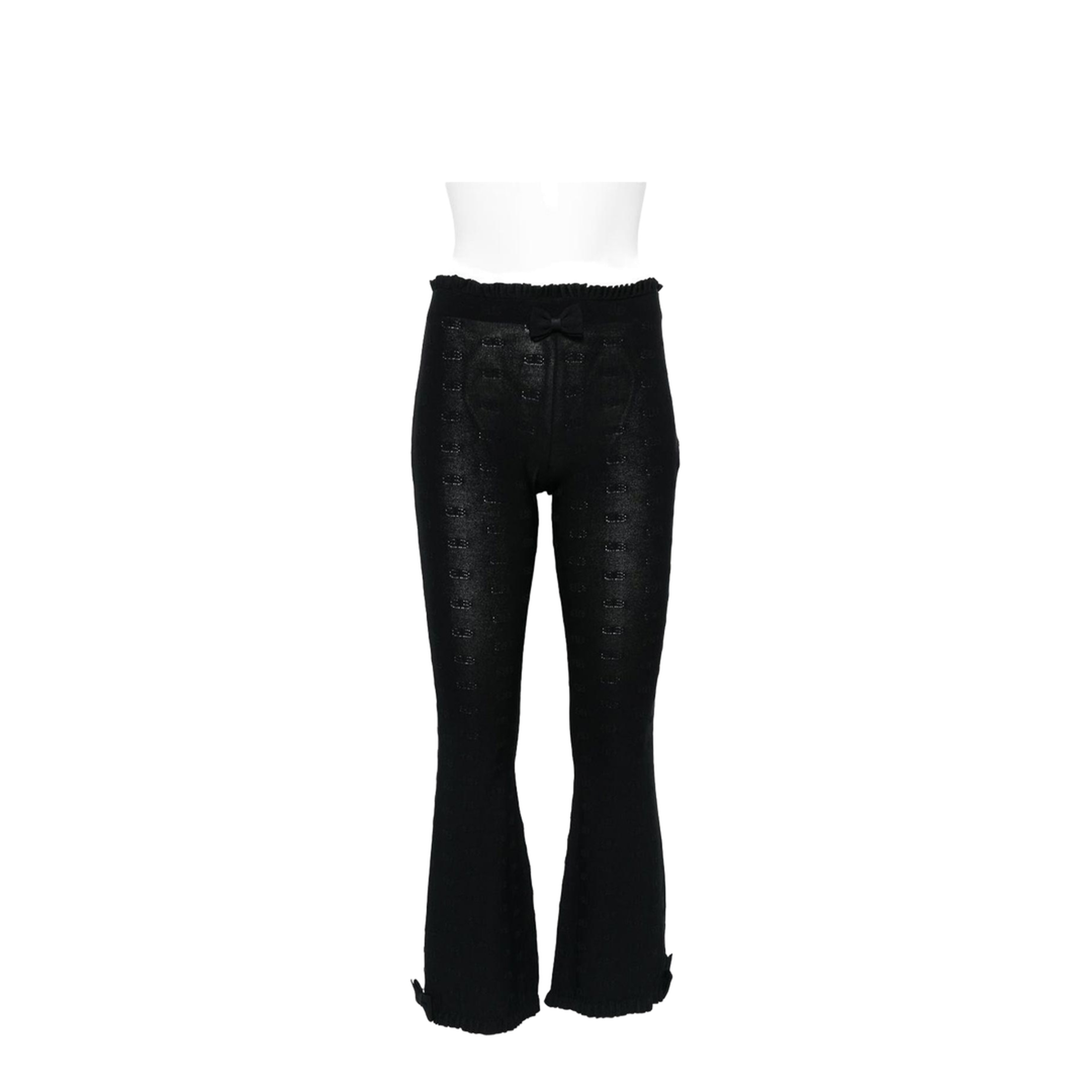 Flared Capri Pants in Black - Image 1