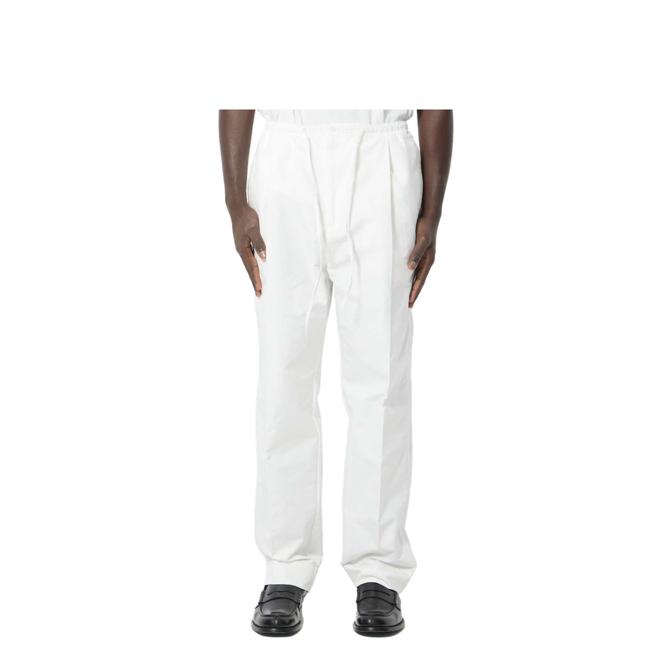 Compact Cotton Canvas Trousers - Image 1