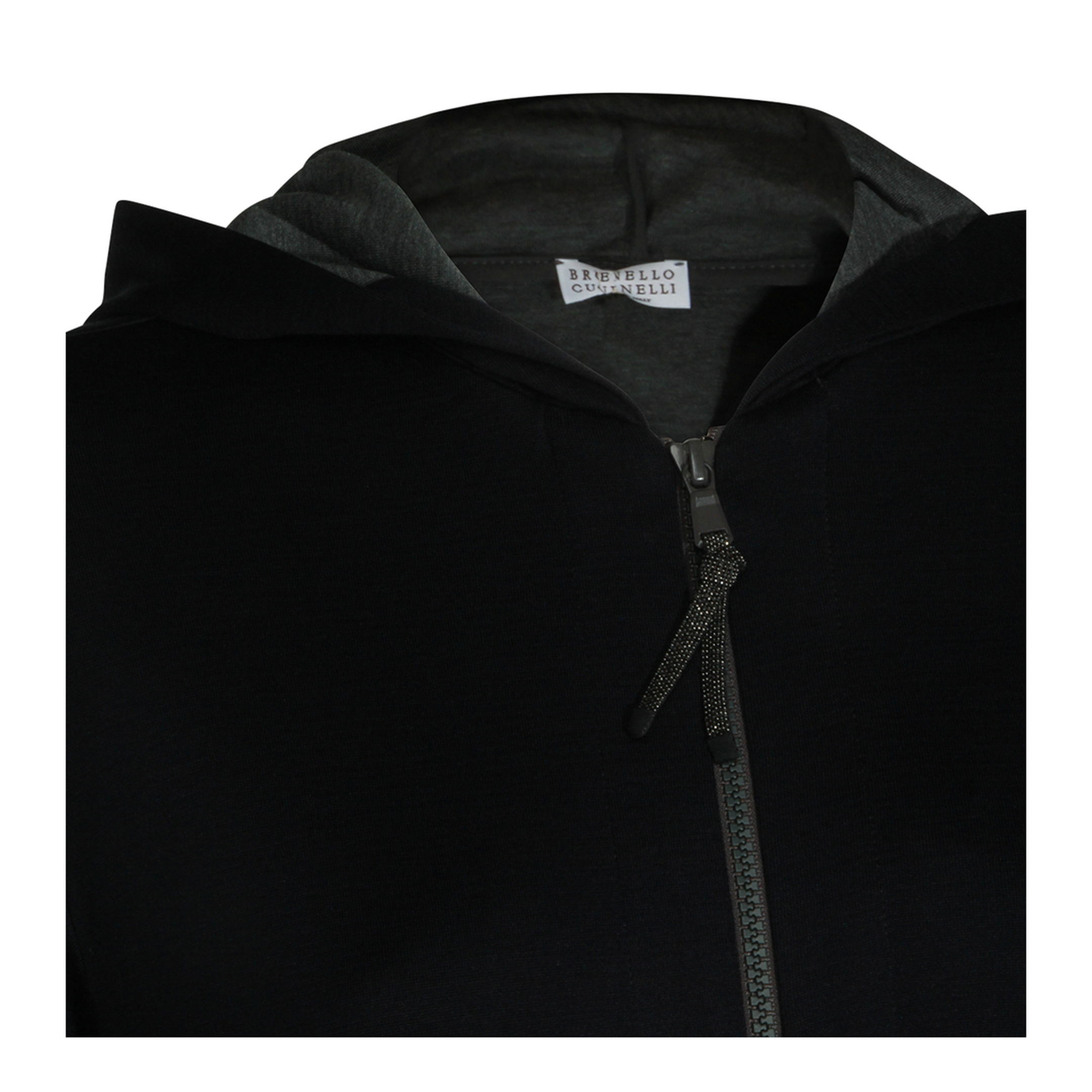 Cotton and Silk Interlock Hooded Topwear - Image 5