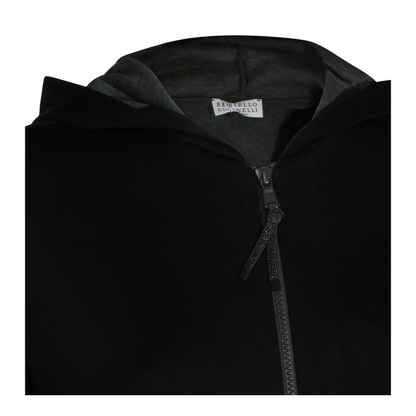 Cotton and Silk Interlock Hooded Topwear - Image 5
