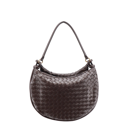 Intrecciato Large Leather Shoulder Bags - Brown - Image 5