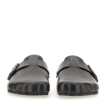 Balenciaga Black Sunday Clogs with Logo Strap - Image 4