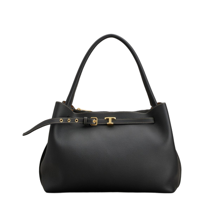 T Timeless Small Calfskin Top-Handle Bag - Black - Image 1