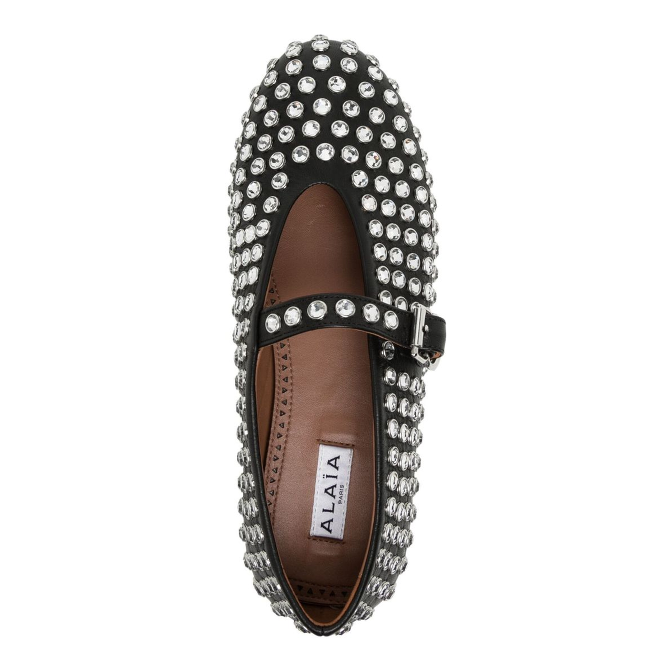 Noir Strass Lambskin Ballet Flats - Image 2