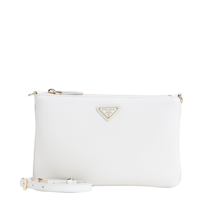 White Leather Crossbody Bag - Image 5