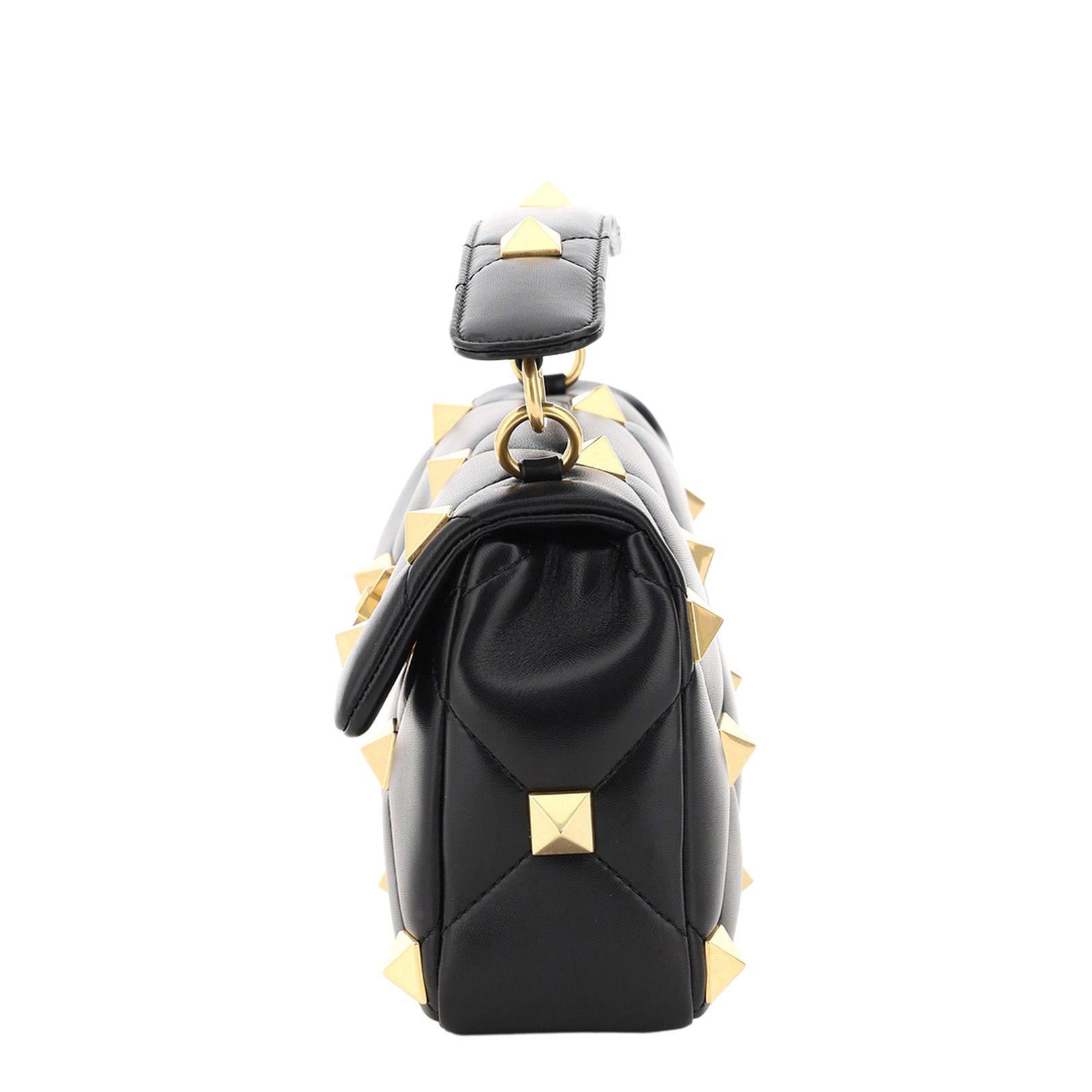 Garavani Black Nappa Leather Medium Roman Stud Handbag - Image 3