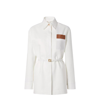 Go-To Jacket in White Linen and Cotton - Image 1