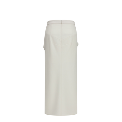 Long Draped Wool and Mohair Skirt - Image 2