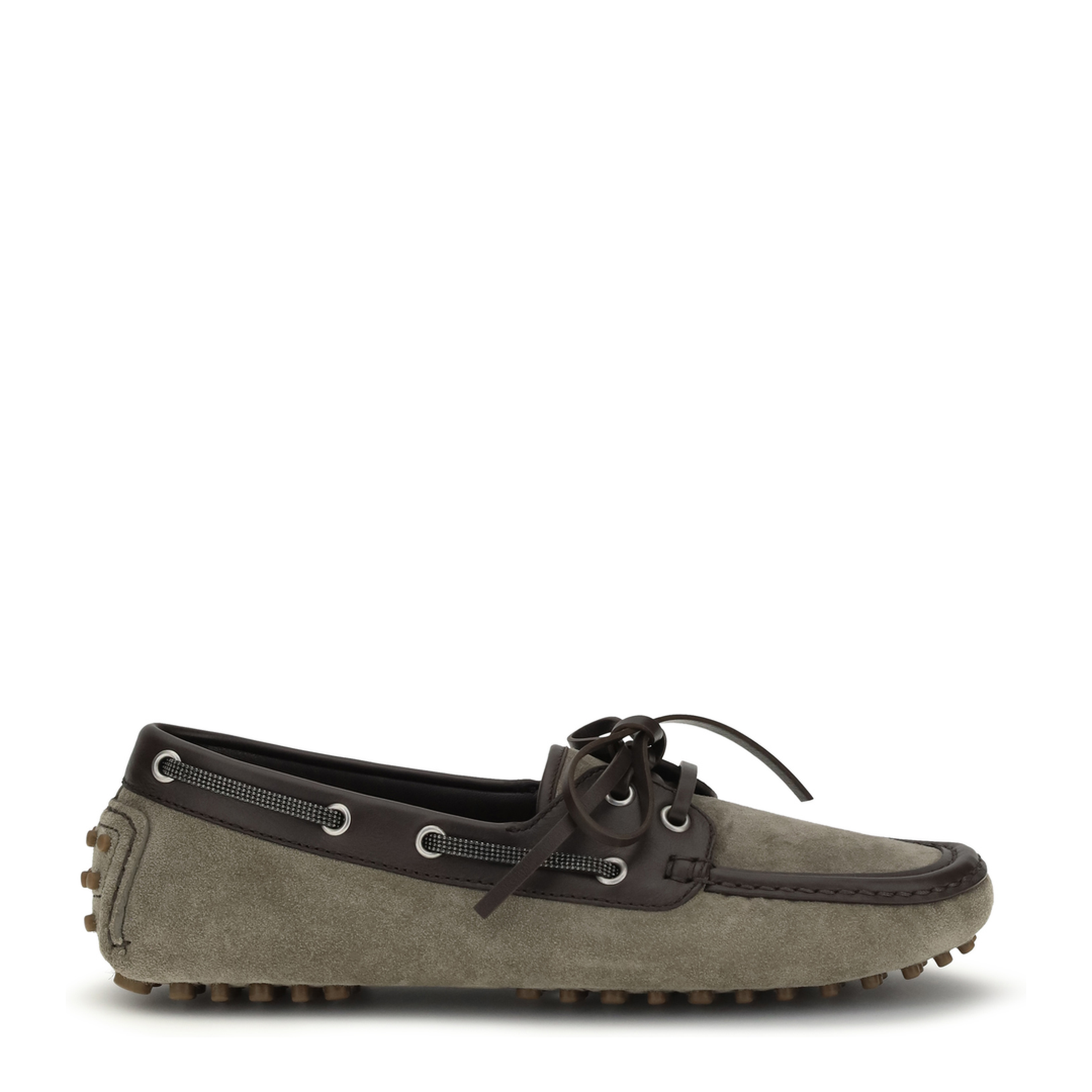 Lace-up Suede Loafers - Image 1