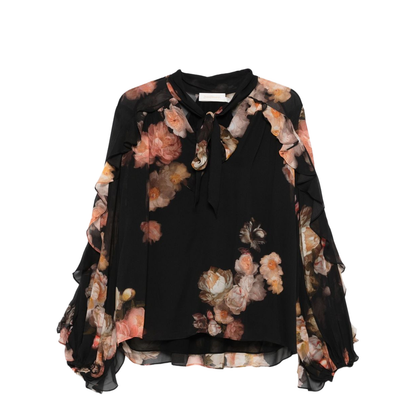 Hypnotic Satin Shirt Denim Paisley - Image 1