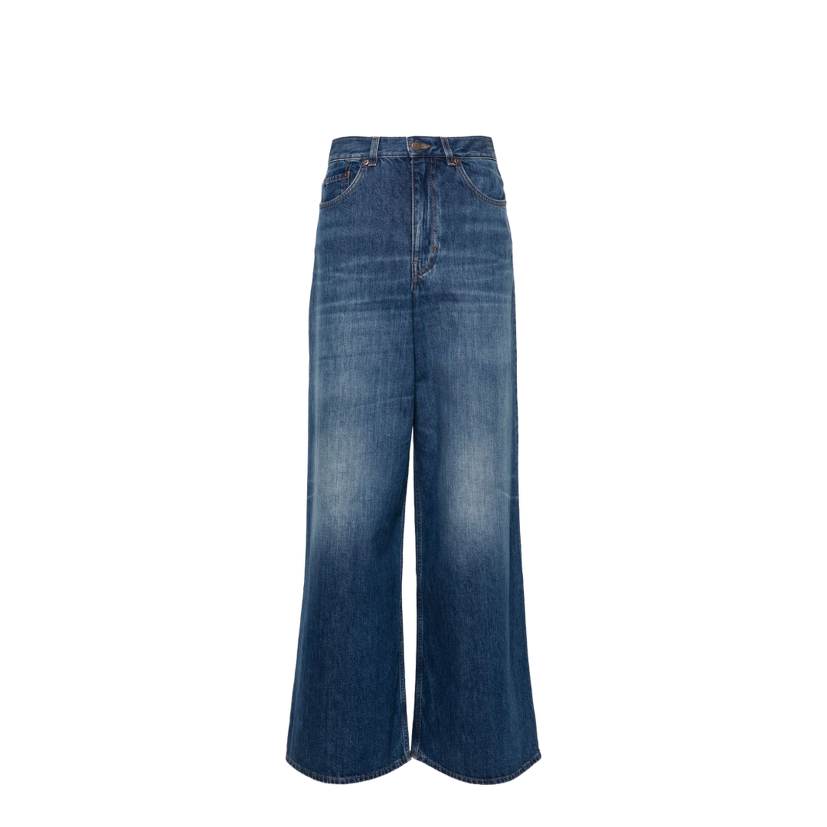 Straight Leg Jeans - Organic Cotton Wide Leg Denim Jeans - Image 1