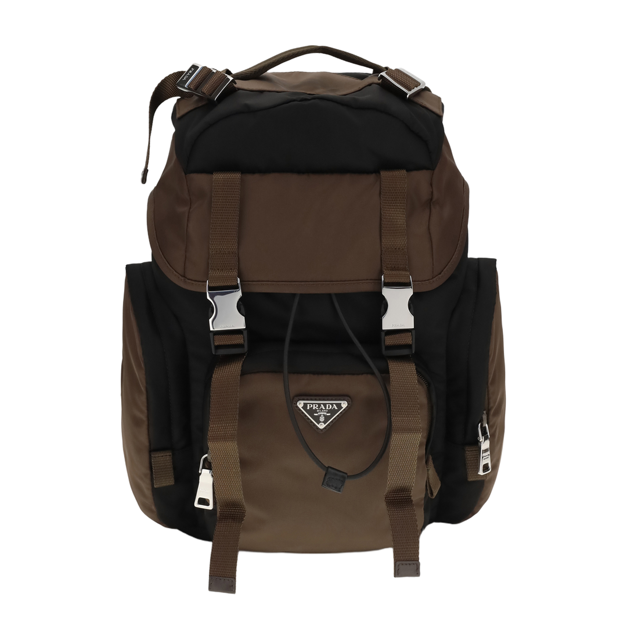 Backpack in Re-Nylon and Leather - Image 1