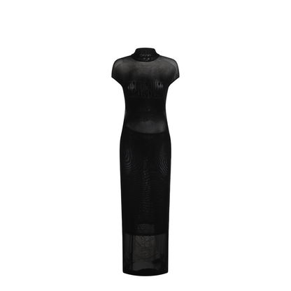 Mesh Dress with Flocked Logo - Image 2
