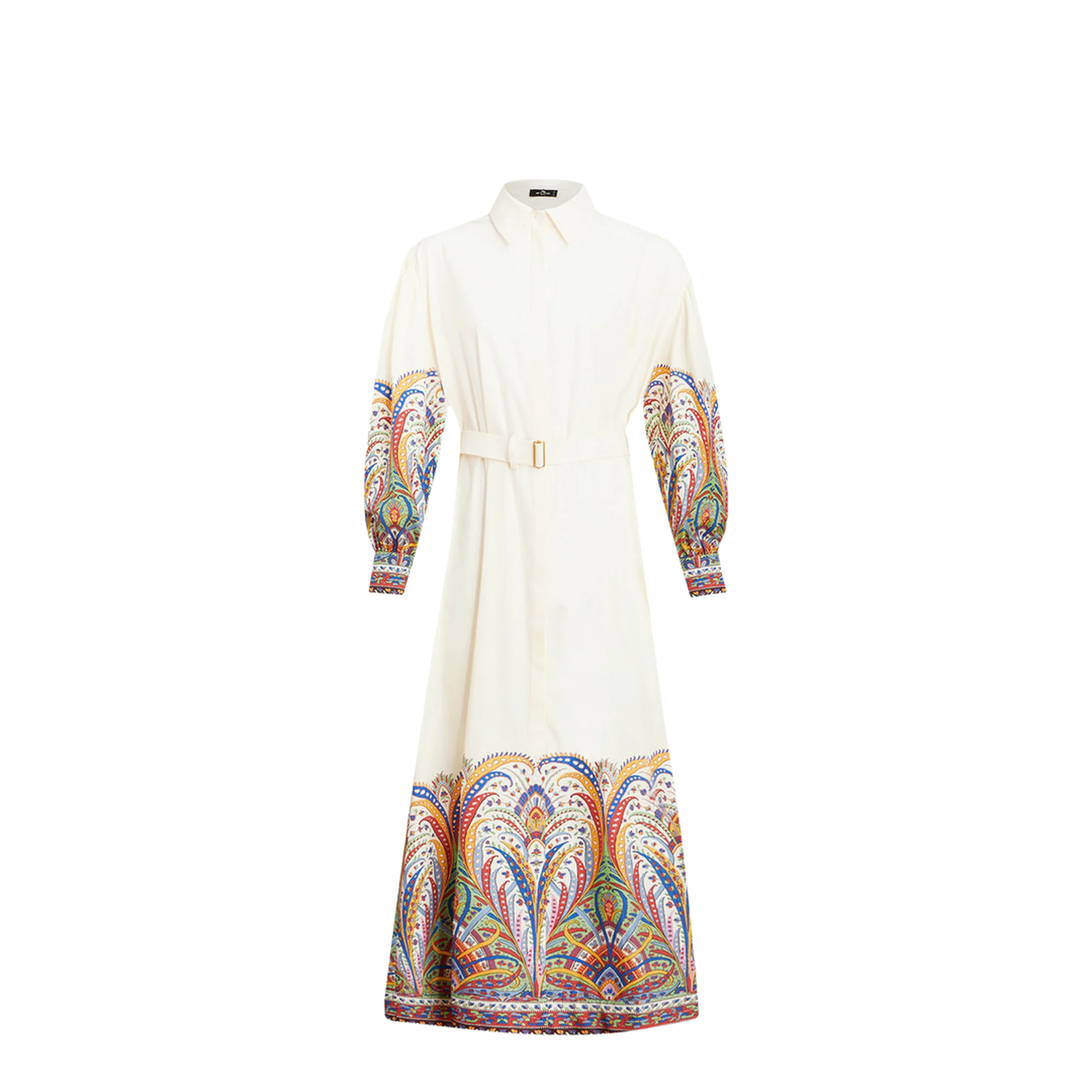 White Cotton Maxi Shirt Dress - Image 4