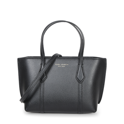 Perry Mini Calf Leather Tote - Black - Image 1