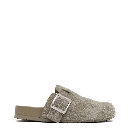 Ease Buckle Mule in Brushed Suede Green - Image 1