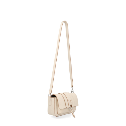 Trend Medium Hammered Leather Flap Bag - Light Beige - Image 3