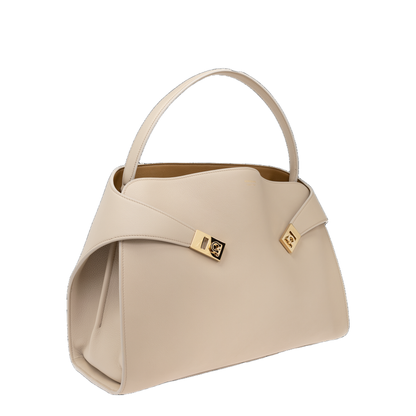Hug Soft Medium Calfskin Shoulder Bag - Stone - Image 4