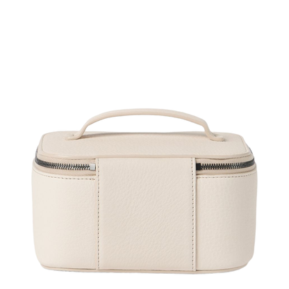 Zipper Grained Calfskin Jewelry Box - White - Image 3