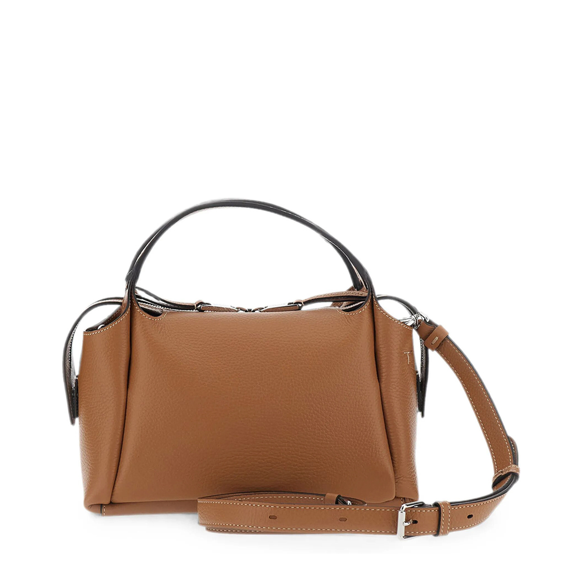 Leather Top Handle Bag - Brown - Image 2