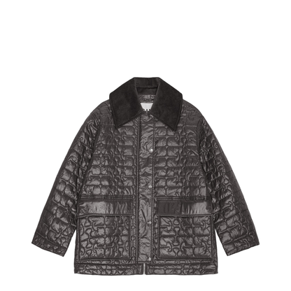 Dark Grey Quilted Jacket - Image 1