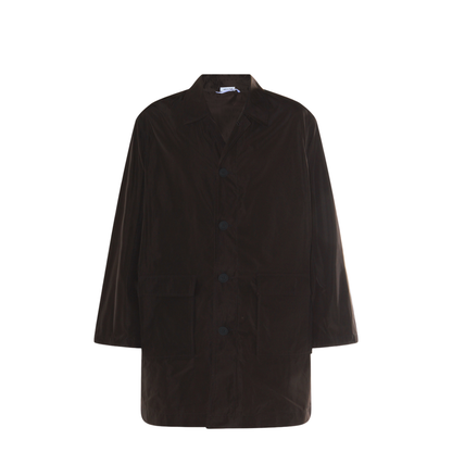Logo-Print Single-Breasted Coat - Image 2