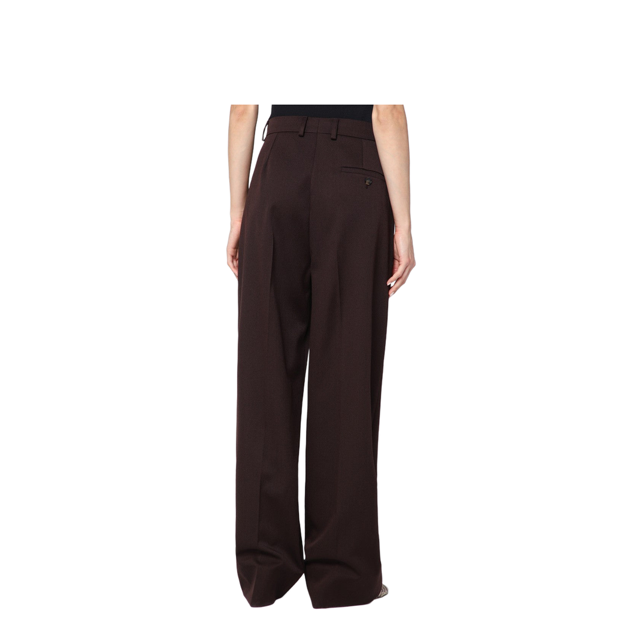 Straight Leg Trousers in Plum Wool - Image 2