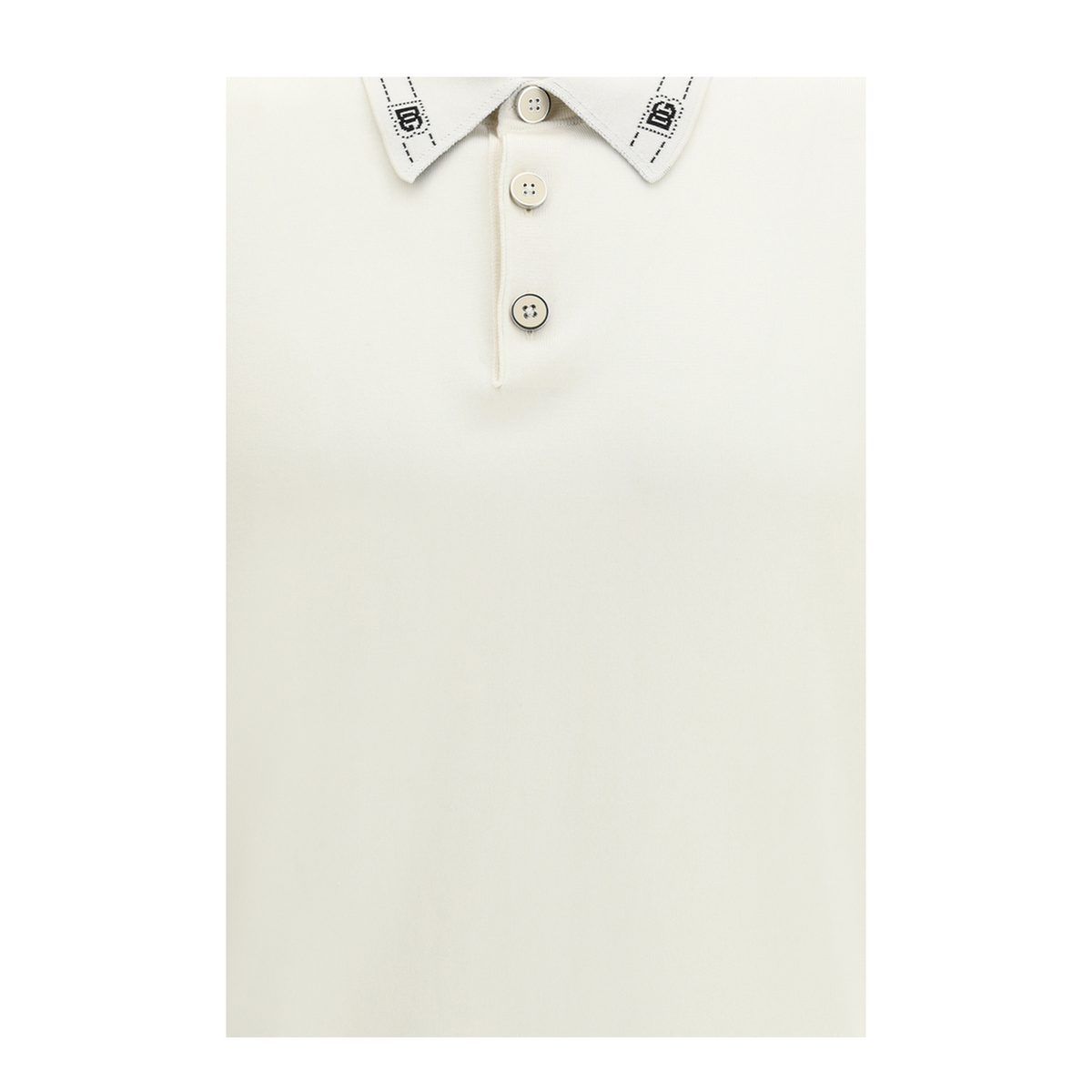 Silk Polo With Collar And Short Sleeves - Image 3