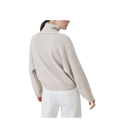 Cashmere Blend English Ribbed Turtleneck Sweater - Image 3