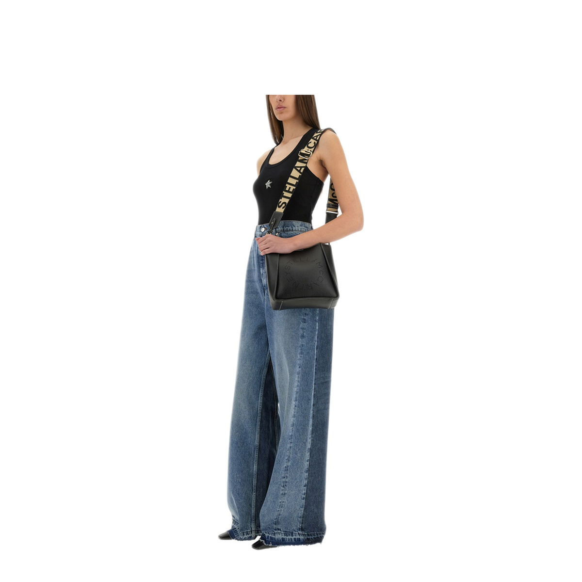 Wide-Leg Jeans with Contrasting Panels - Image 2