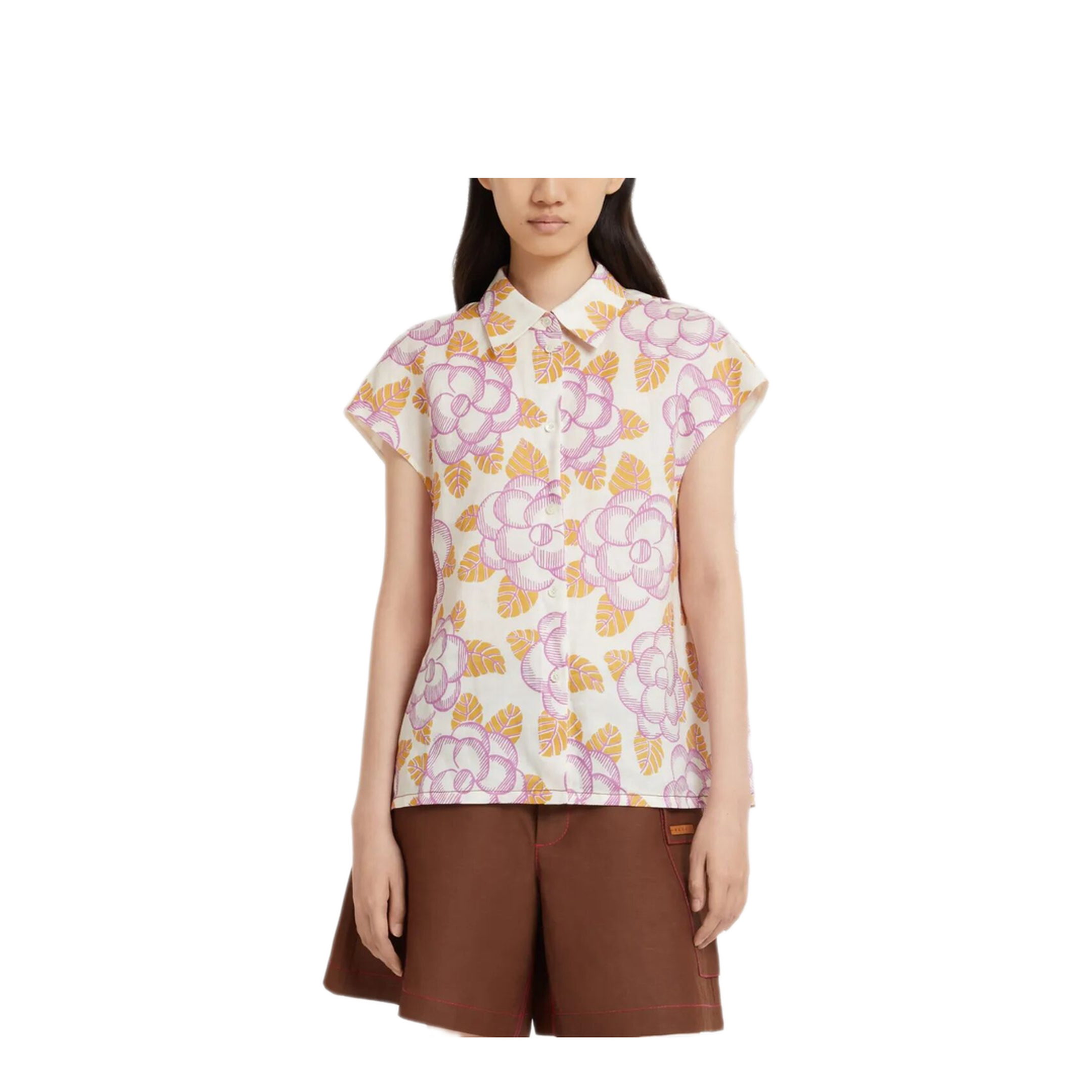 Floral Cap-Sleeved Shirt - Image 3