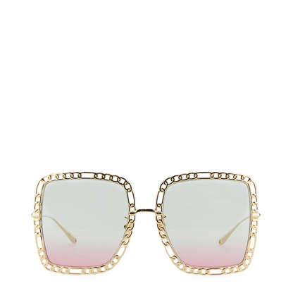 Rectangular Sunglasses with Chain - Image 1