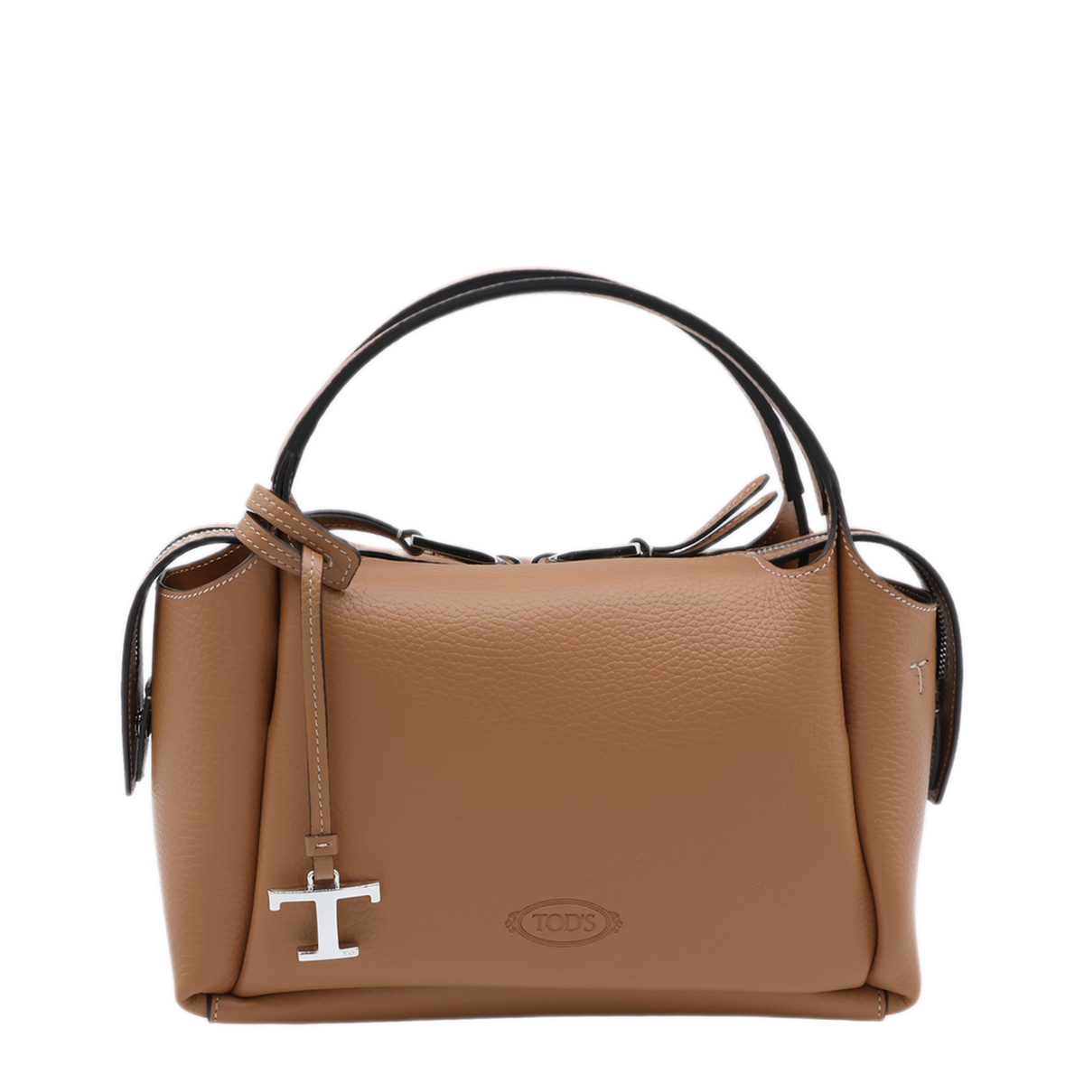 Leather Top Handle Bag - Brown - Image 2