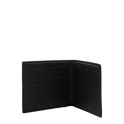 VLogo Signature Grainy Calfskin Bifold Wallet in Black - Image 4