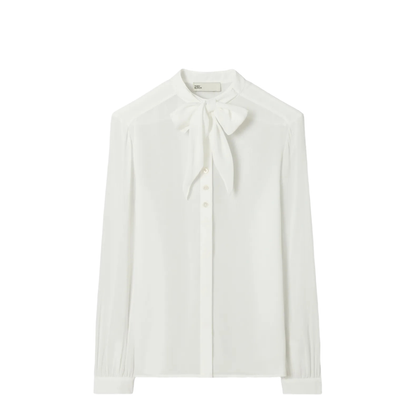 Blouse With Bow Detail Shirts White - Image 1