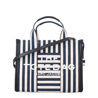 The Stripe Canvas Medium Canvas Tote Bag - Blue Sea Multi - Image 1