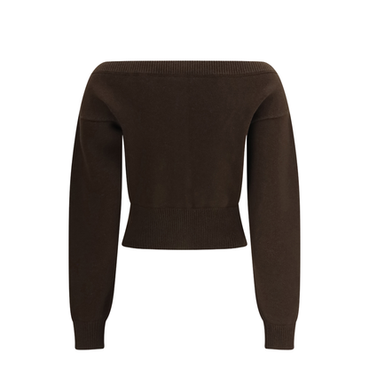 Soft Cashmere Open-Neck Shrunken Cardigan - Image 2