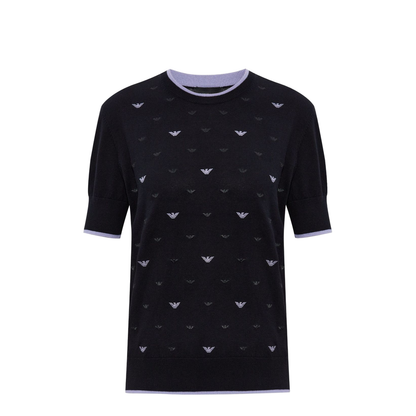 Jumper with all-over micro eagle embroidery - Image 1