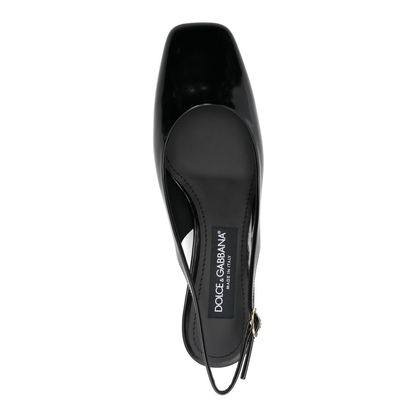 Logo-Heel Patent Leather Slingback Pumps - Image 4