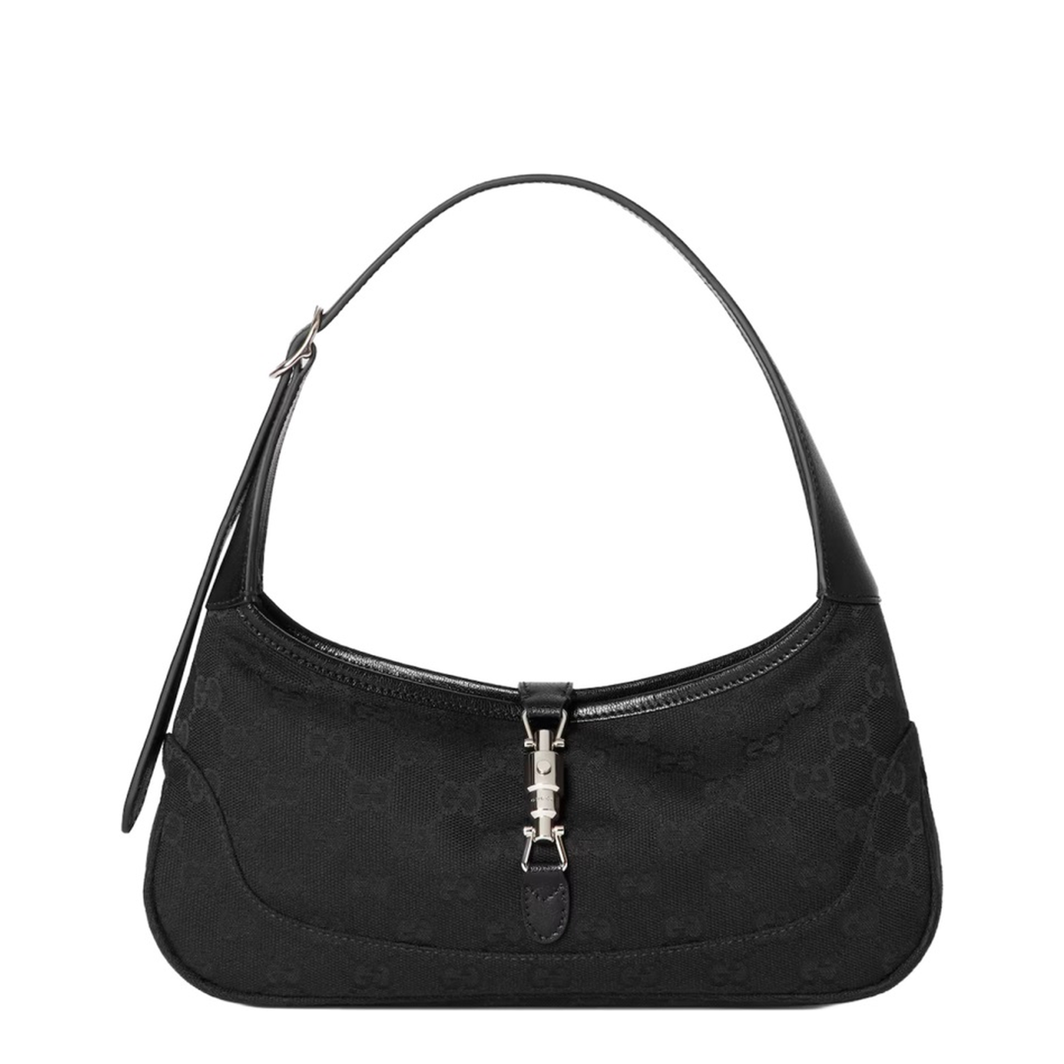 Jackie Slim Medium Canvas Shoulder Bag - Black - Image 1
