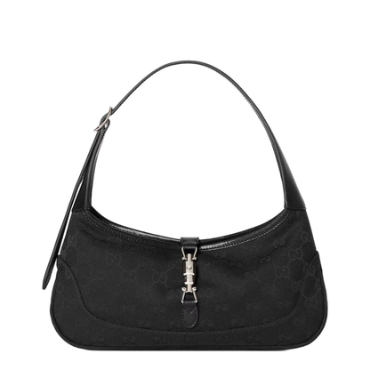 Jackie Slim Medium Canvas Shoulder Bag - Black - Image 1