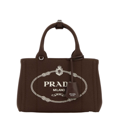Jardinière Small Cotton Canvas Handbag - Tabacco - Image 1