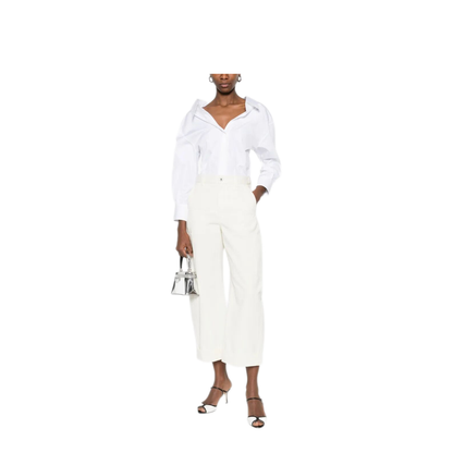 Cotton And Wool Cocoon Cropped Cargo Pants - Image 4