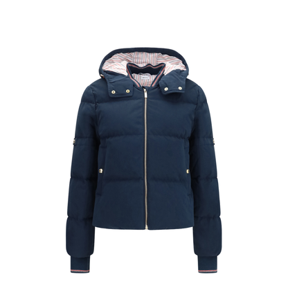 Waxed Technical Puffer Jacket with Hood - Image 1