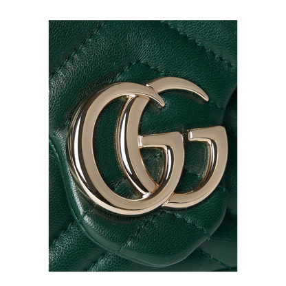 GG Marmont Mini Shoulder Bag Matelassé Nappa Leather - Green - Image 2