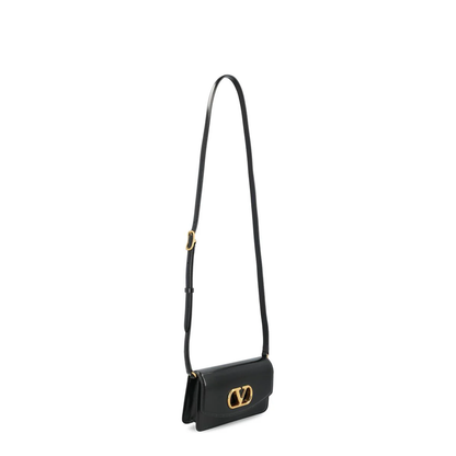 VLogo Crossbody Bags Leather Black - Image 3