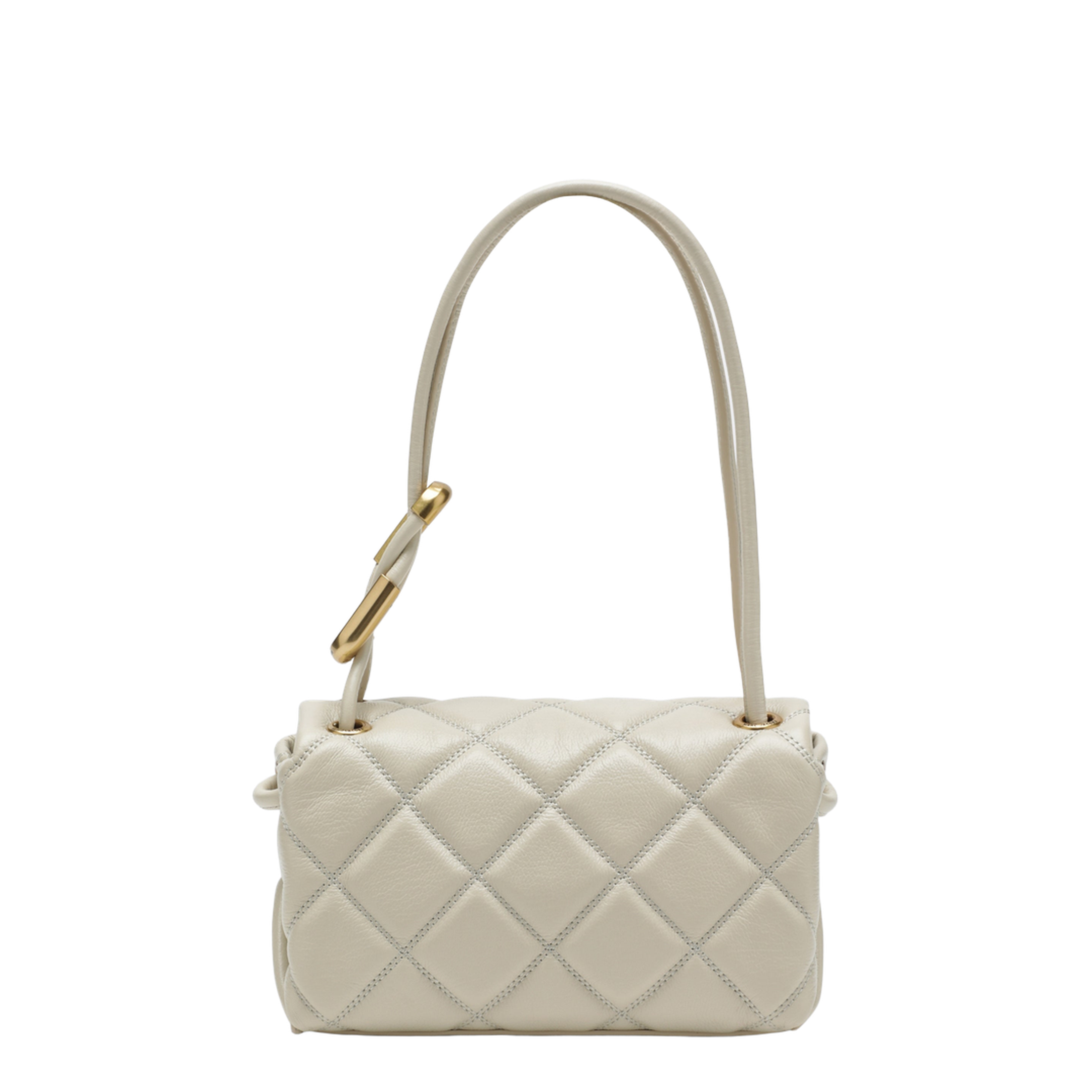 The Quilted Mini Full-Grain Leather Shoulder Bag - Cloud White - Image 2