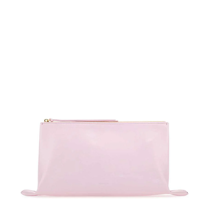 Pastel Pink Leather Medium Clutch - Image 1