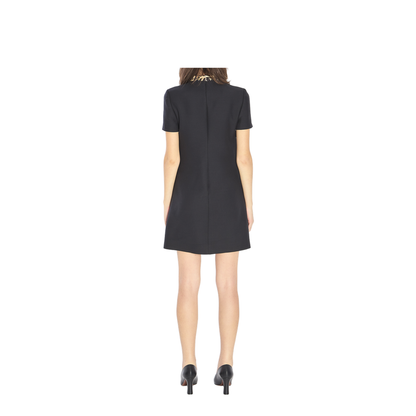 Black Dress with Bow on Front and Leopard Print - Image 4